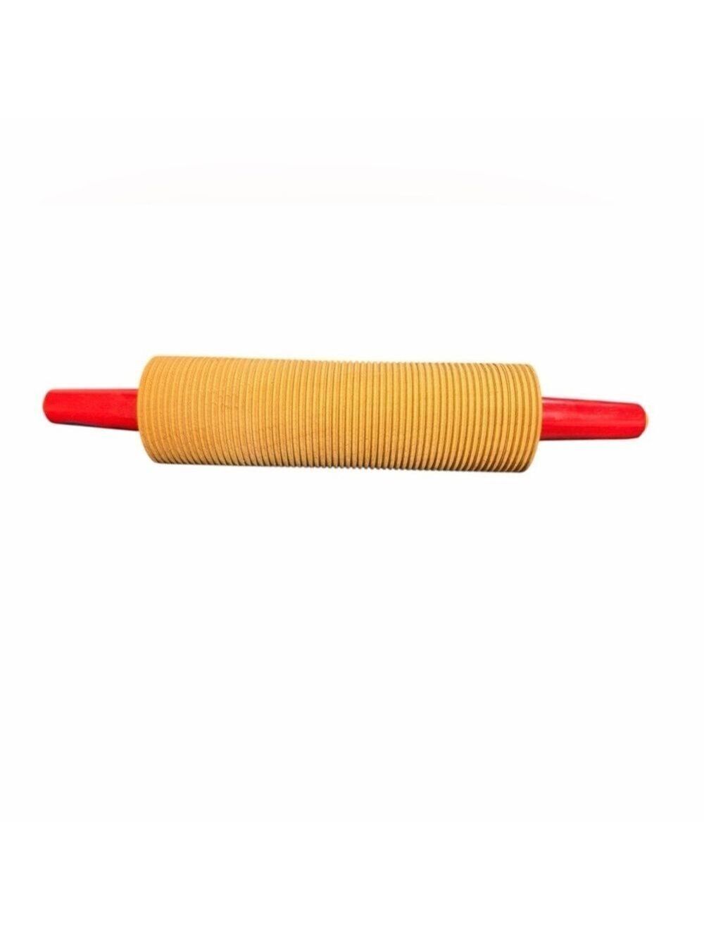Lefse Corrugated Vintage Rolling Pin Red Handles